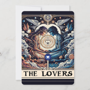 DIE LIEBENDE Tarot Himmelsmann & Frau Verlobung  Einladung