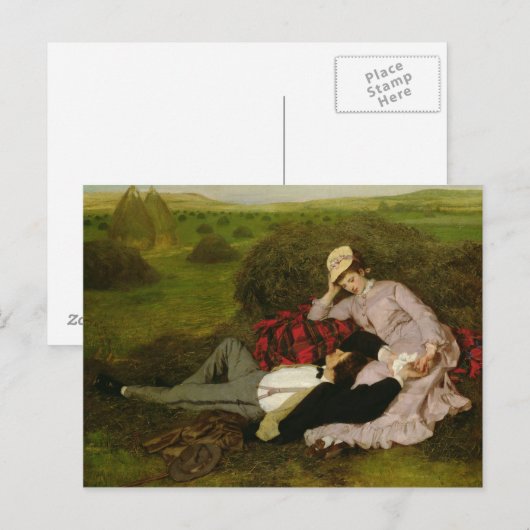 Die Liebenden, 1870 Postkarte (Vorne/Hinten)