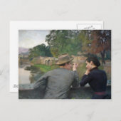 Die Liebenden, 1888 Postkarte (Vorne/Hinten)