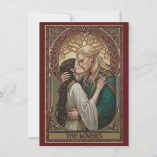 Die Liebenden Tarot Art Flache Dankeskkarte Dankeskarte