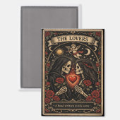 Die Liebenden Tarot Gothic Valentinsmagnet Magnet (Vorderseite/Rückseite)