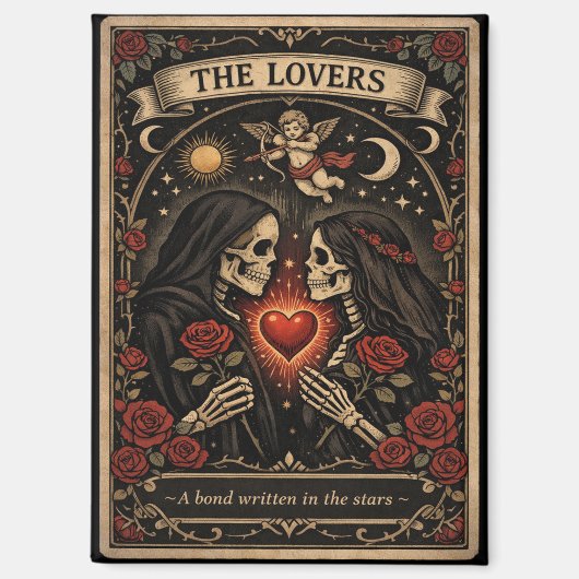 Die Liebenden Tarot Gothic Valentinsmagnet Magnet (Vorderseite)