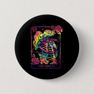 Die Liebenden Tarotkarte Goth Tie Dye küssende Les Button