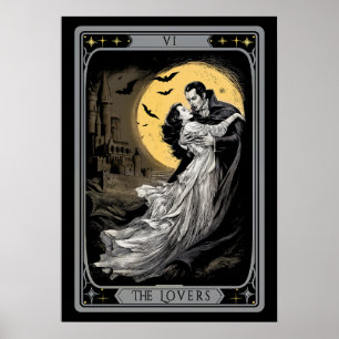 Die Liebenden Tarotkarte – Gothic Vampire Dracula  Poster