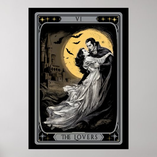 Die Liebenden Tarotkarte – Gothic Vampire Dracula  Poster (Vorne)