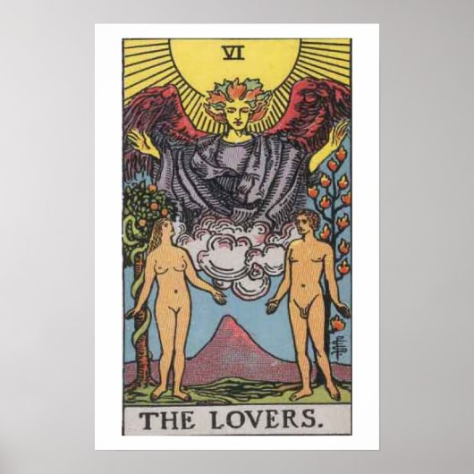Die Liebenden Tarotkarte Poster (Vorne)