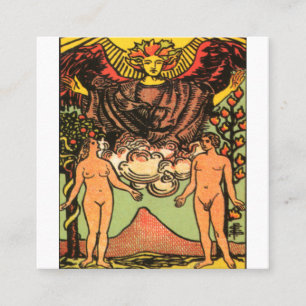 Die Liebenden Tarotkarte Quadratische Visitenkarte