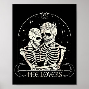 Die Liebenden Tarotkarte Skelett Valentinstag Hall Poster