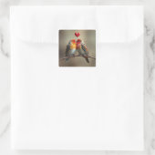 Die liebenden Vögel Quadratischer Aufkleber (Tasche)