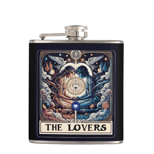 DIE LIEBER Tarot Celestial Man & Woman Seeleute Flachmann (Vorderseite)