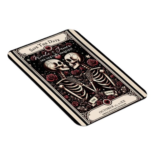 DIE LIEBER Tarot Skeletton-Liebe Save the Date Magnet (Rechte Seite)