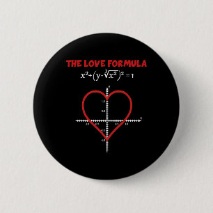 Die Liebesformel Mathe T-Shirt für den Valentinsta Button