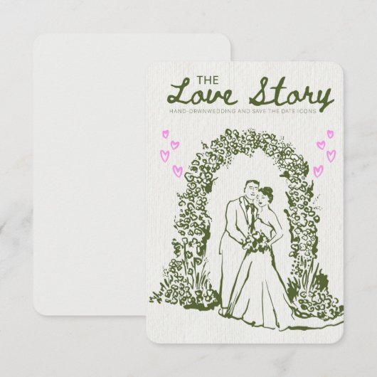 💍die Liebesgeschichte Einladung (Vorne/Hinten)