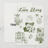 💍die Liebesgeschichte Einladung (Vorne/Hinten)