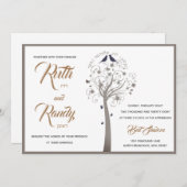 Die Liebesvögel - die jüdische Hochzeit in Hebräis Einladung (Vorne/Hinten)