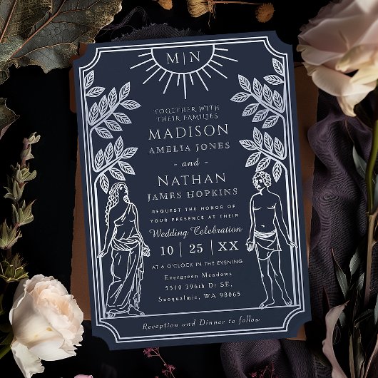 Die Liebhaber der Silberkarten-Tarot Hochzeit Einl Einladung