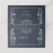 Die Liebhaber der Silberne Tarot-Karte Hochzeit Platzkarte (Außenseite Aufgefaltet)