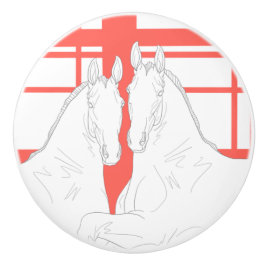 Die Liebhaber Pferde Keramik Knopf Keramikknauf