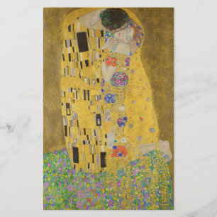 Die Liebhaber, sich küssend, Umarmung von Gustav K Briefpapier