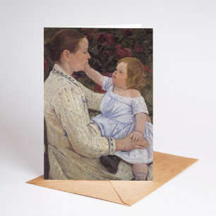 Die Liebkosung des Kindes   Mary Cassatt  Karte