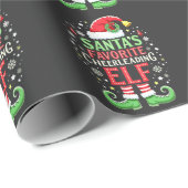 Die Lieblingselfenfamilie des Weihnachtsmanns pass Geschenkpapier (Rolleneckpunkt)