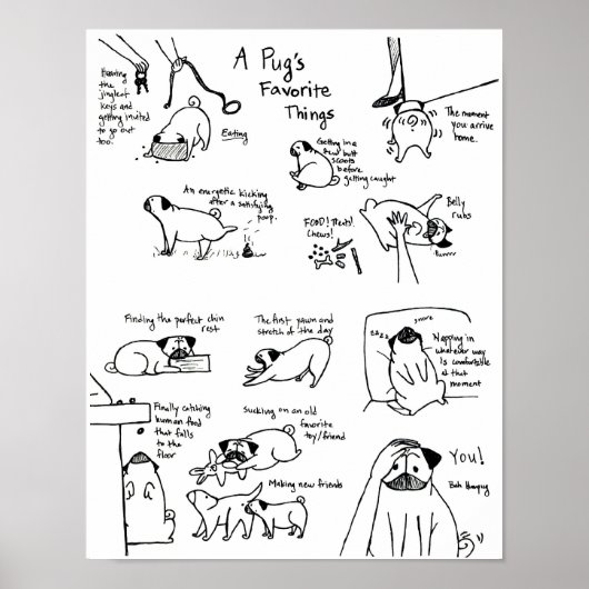 Die Lieblingssachen eines Mops Poster (Vorne)