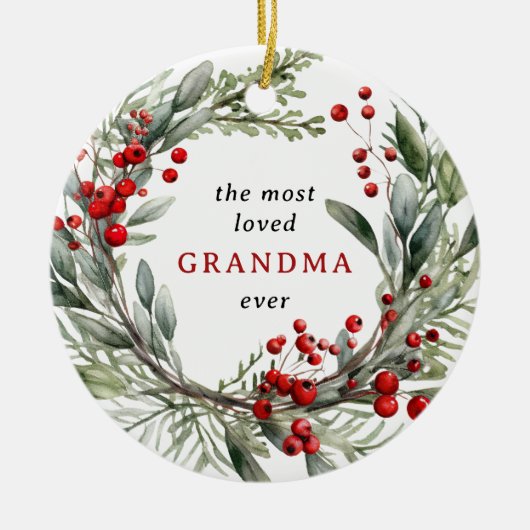 Die liebste Oma aller Zeiten Keramik Ornament (Vorne)