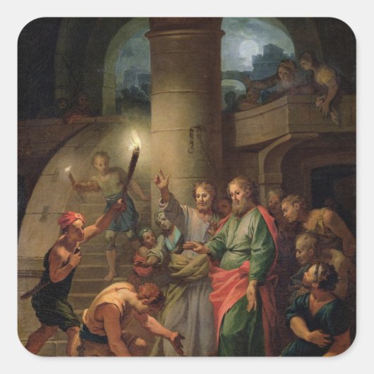 Die Lieferung von St. Paul und St. Barnabas Quadratischer Aufkleber (Vorderseite)