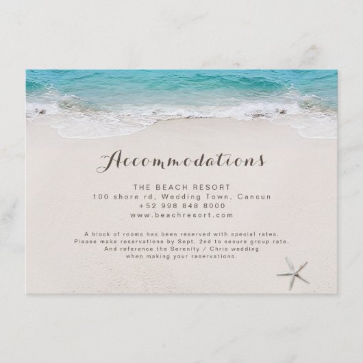 Die Liegestühle am Sandstrand Begleitkarte (Vorderseite)