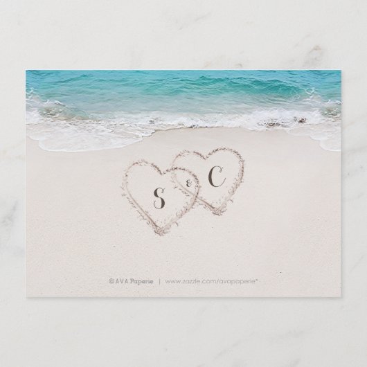 Die Liegestühle am Sandstrand Begleitkarte (Rückseite)