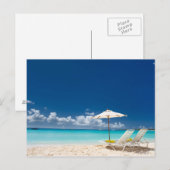 Die Liegestühle am Strand Postkarte (Vorne/Hinten)