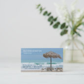 Die Liegestühle am Strand Visitenkarte (Stehend Vorderseite)