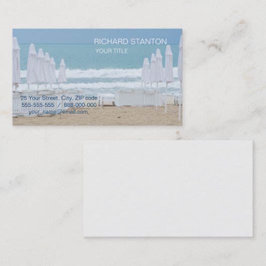 Die Liegestühle am Strand Visitenkarte (Vorne/Hinten)