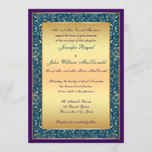 Die lila aquamarines Wedding Goldverzierten Rollen