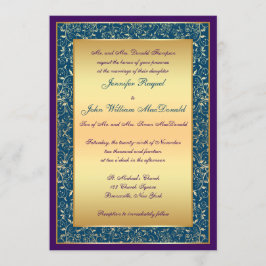 Die lila aquamarines Wedding Goldverzierten Rollen Einladung