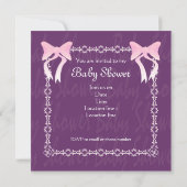 Die Lila Babydusche lädt ein Mädchen ein Einladung (Rückseite)