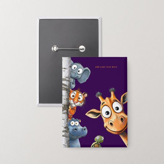 Die Lila Gestaltung der Waldkreaturen Button (Vorderseite/Rückseite)