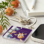 Die Lila Gestaltung der Waldkreaturen Schlüsselanhänger (Vorderseite rechts)