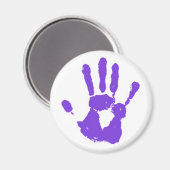 Die Lila Hand Magnet (Vorderseite/Rückseite)
