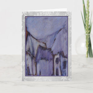 Die lila Hütten-Kunst-Karte Feiertagskarte