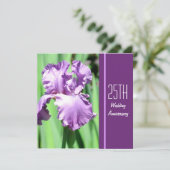 Die Lila Iris-Einladung zum Hochzeitstag Einladung (Stehend Vorderseite)