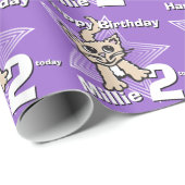 Die lila Katze addieren Ihre Alters- und Geschenkpapier (Rolleneckpunkt)