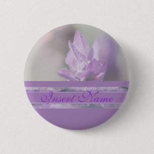 Die lila Lavendel-Blume, die   wedding ist, Button