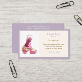 Die Lila Modeschuhe der Frauen rosa High Heels Visitenkarte