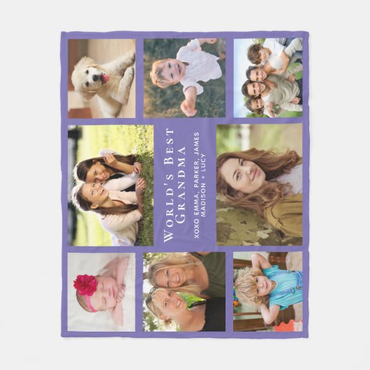 Die Lila Oma-Collage der Welt Fleecedecke (Vorderseite)
