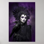 Die Lila schwarze Raven-Goddess-Kunst der Morrigad Poster (Vorne)
