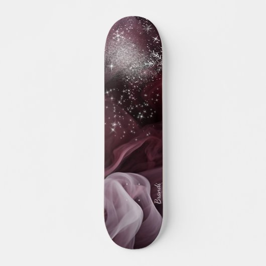 Die Lila Sterne und das Rauch-Skateboard-Deck Skateboard (Vorne)