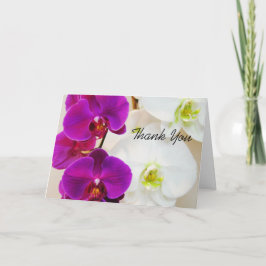 Die lila tropische Orchidee danken Ihnen zu Dankeskarte