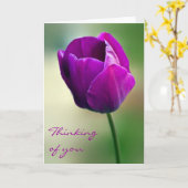 Die lila Tulpe, die an Sie denkt, kardieren Karte (Gelbe Blume)