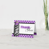 Die lila Zebra-Druck-Baby-Flasche danken Ihnen Dankeskarte (Vorderseite)